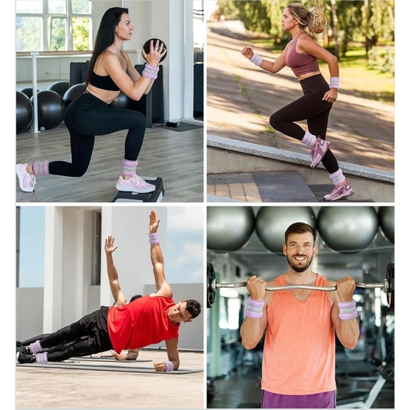 JORICY Light Purple Weight Ankle Weights 1 lb each (2 LB Pair) Adjustable Straps - Picture 4 of 7